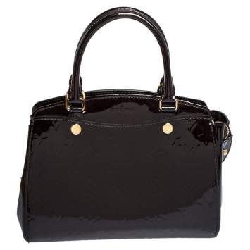 Pre Owned Louis Vuitton Amarante Monogram Vernis Brea PM NM Bag
