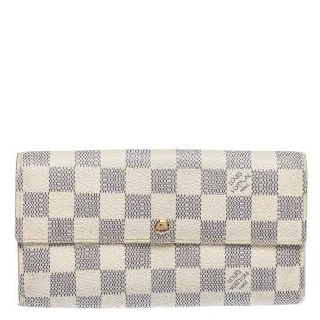 Pre Owned Louis Vuitton Damier Azur Canvas Sarah Wallet