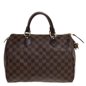 Pre Owned Louis Vuitton Damier Ebene Canvas Speedy 30 Bag