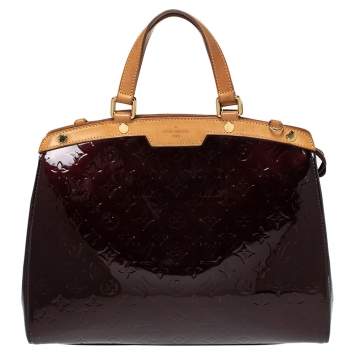 Pre Owned Louis Vuitton Amarante Monogram Vernis Brea GM Bag