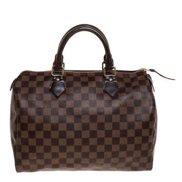 Pre Owned Louis Vuitton Damier Ebene Canvas Speedy 30 Bag