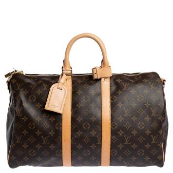 Pre Owned Louis Vuitton Monogram Canvas Keepall Bandouliere 45 Bag