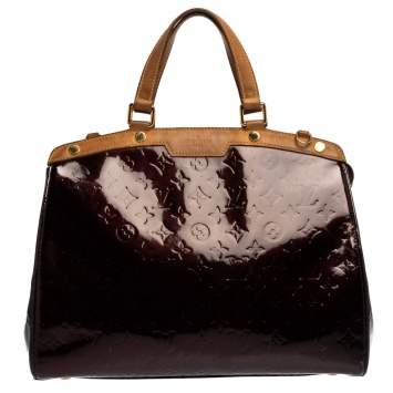 Pre Owned Louis Vuitton Amarante Monogram Vernis Brea GM Bag
