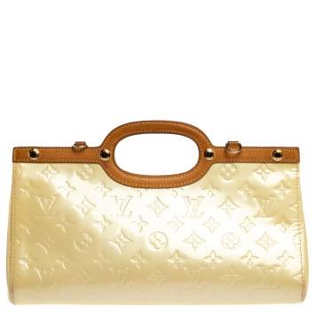 Pre Owned Louis Vuitton Perle Monogram Vernis Roxbury Drive Bag