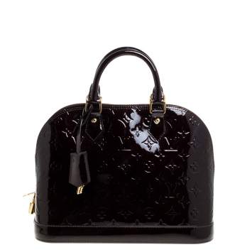 Pre Owned Louis Vuitton Terre D’Ombre Monogram Vernis Leather Alma PM Bag