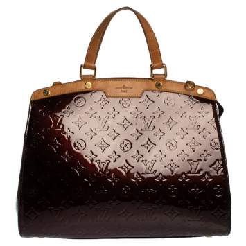 Pre Owned Louis Vuitton Amarante Monogram Vernis Brea GM Bag
