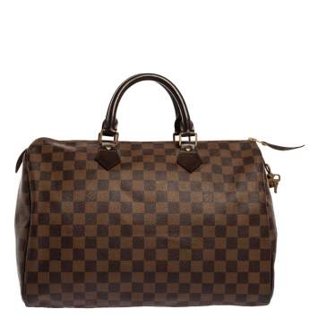 Pre Owned Louis Vuitton Damier Ebene Canvas Speedy 35 Bag