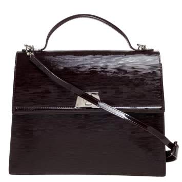 Pre Owned Louis Vuitton Plum Electric Epi Leather Sevigne GM Bag