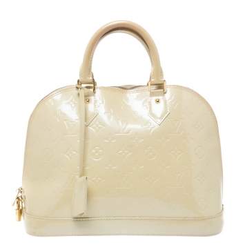 Pre Owned Louis Vuitton Vert Impression Monogram Vernis Leather Alma PM Bag