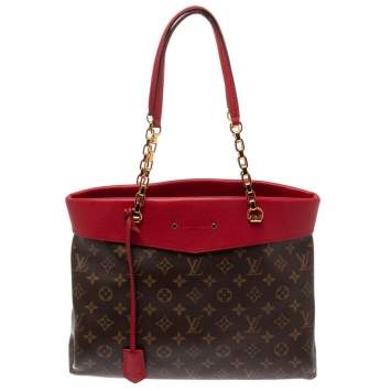 Pre Owned Louis Vuitton Cerise Monogram Canvas Pallas Shopper Tote Bag
