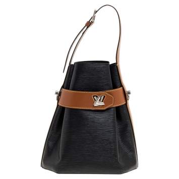 Pre Owned Louis Vuitton Black Epi Leather Twist Bucket Bag