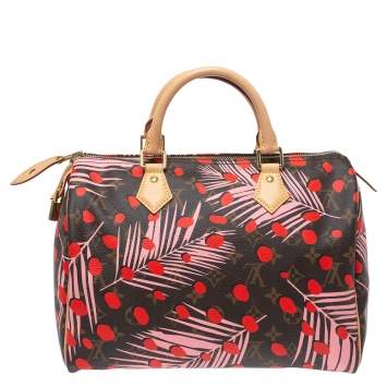 Pre Owned Louis Vuitton Monogram Canvas Limited Edition Jungle Dots Speedy 30