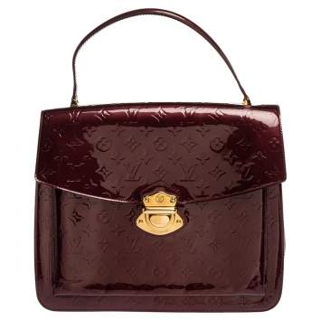Pre Owned Louis Vuitton Amarante Monogram Vernis Romaine Bag