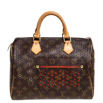 Pre Owned Louis Vuitton Monogram Perforated Canvas Limited Edition Speedy 30 Bag