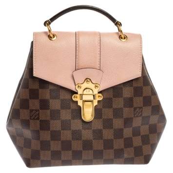 Pre Owned Louis Vuitton Magnolia Damier Ebene Canvas Clapton Backpack