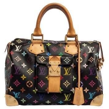 Pre Owned Louis Vuitton Black Monogram Multicolore Canvas Speedy 30 Bag