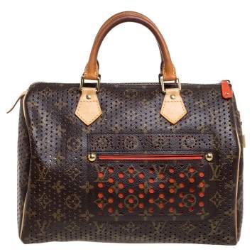 Pre Owned Louis Vuitton Monogram Perforated Canvas Limited Edition Speedy 30 Bag