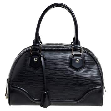 Pre Owned Louis Vuitton Black Epi Leather Bowling Montaigne PM Bag