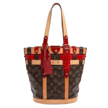 Pre Owned Louis Vuitton Red Monogram Canvas and Leather Limited Edition Rubis Neo Bucket Bag