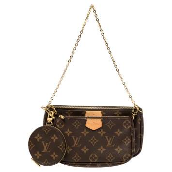 Pre Owned Louis Vuitton Rose Clair Monogram Canvas Multi Pochette Accessoires