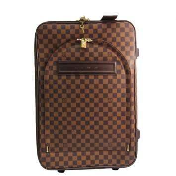 Pre Owned Louis Vuitton Damier Ebene Canvas Soft Case Pegase 55 Trolley Bag