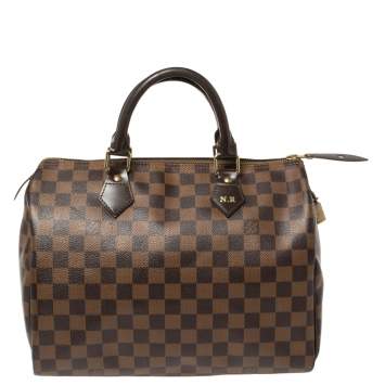 Pre Owned Louis Vuitton Damier Ebene Canvas Speedy 30 Bag