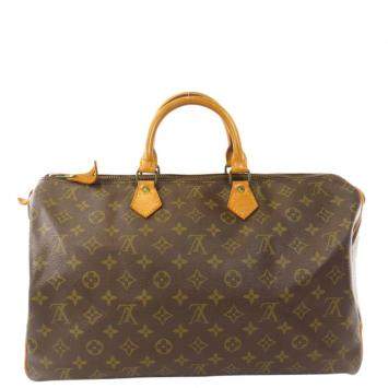 Pre Owned Louis Vuitton Brown Monogram Canvas Speedy 40 Boston Bag