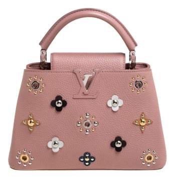 Pre Owned Louis Vuitton Magnolia Taurillon Leather Mechanical Flower Capucines BB Bag