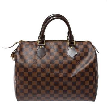Pre Owned Louis Vuitton Damier Ebene Canvas Speedy 30 Bag
