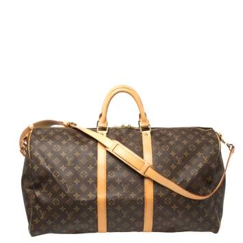 Pre Owned Louis Vuitton Monogram Canvas Keepall Bandouliere 55 Bag