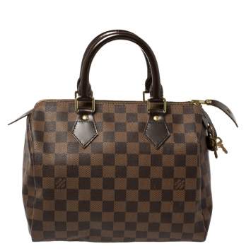 Pre Owned Louis Vuitton Damier Ebene Canvas Speedy 25 Bag