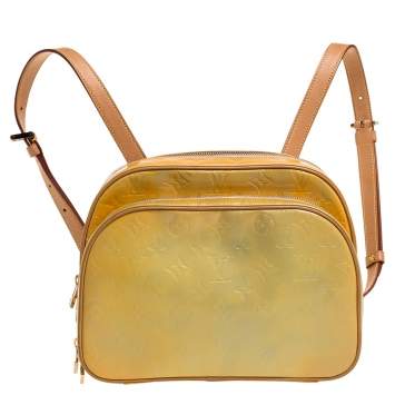 Pre Owned Louis Vuitton Lime Monogram Vernis Murray Backpack