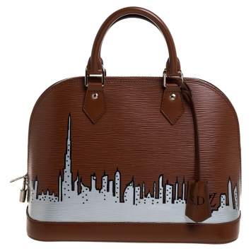 Pre Owned Louis Vuitton Canelle Epi Leather Dubai Skyline Alma PM Bag
