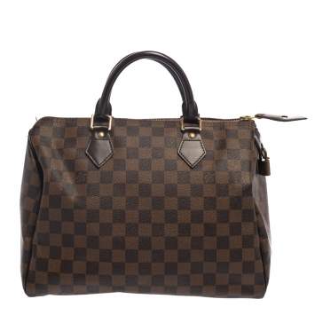 Pre Owned Louis Vuitton Damier Ebene Canvas Speedy 30 Bag