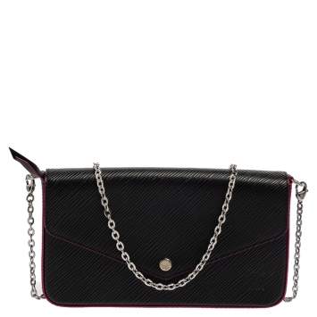 Pre Owned Louis Vuitton Black Epi Leather Felicie Pochette