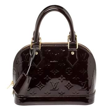 Pre Owned Louis Vuitton Amarante Monogram Vernis Alma BB Bag