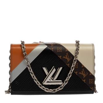 Pre Owned Louis Vuitton Block Color Monogram Epi Leather Twist Tape Chain Clutch