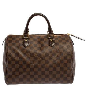 Pre Owned Louis Vuitton Damier Ebene Canvas Speedy 30 Bag