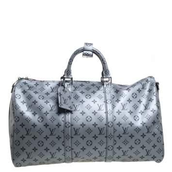 Pre Owned Louis Vuitton Metallic Monogram Keepall Bandouliere 50 Bag