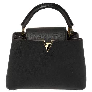 Pre Owned Louis Vuitton Black Taurillon Leather Capucines BB Bag