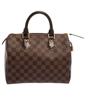 Pre Owned Louis Vuitton Damier Ebene Canvas Speedy NM 25 Bag