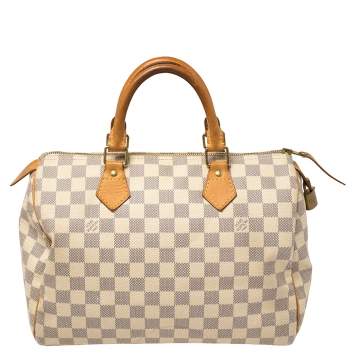 Pre Owned Louis Vuitton Damier Azur Canvas Speedy 30 Bag