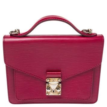 Pre Owned Louis Vuitton Fuchsia Epi Leather Monceau BB Bag