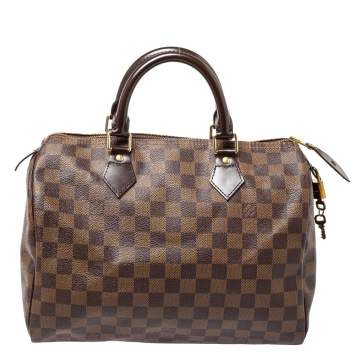 Pre Owned Louis Vuitton Damier Ebene Canvas Speedy 30 Bag
