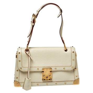 Pre Owned Louis Vuitton White Suhali Leather L’Aimable Bag