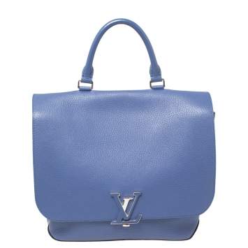 Pre Owned Louis Vuitton Denim Taurillon Leather Volta Bag