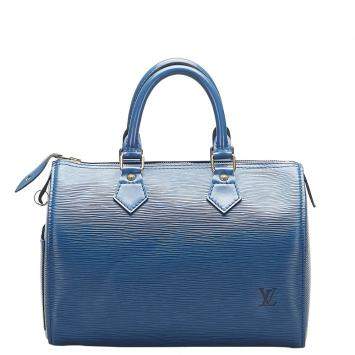 Pre Owned Louis Vuitton Blue Epi Leather Speedy 25 Bag