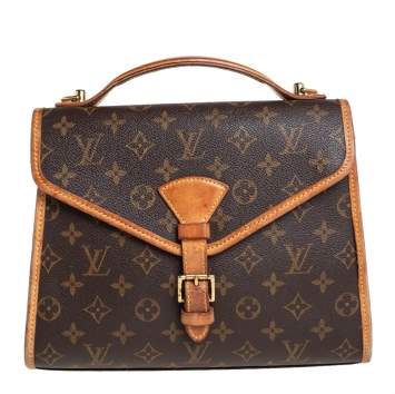 Pre Owned Louis Vuitton Brown Monogram Canvas And Leather Bel Air Top Handle Bag