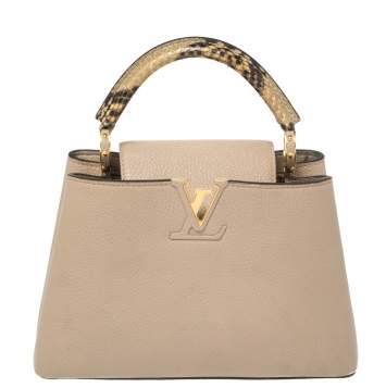 Pre Owned Louis Vuitton Galet Taurillon Leather Capucines BB Bag