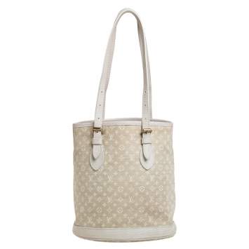 Pre Owned Louis Vuitton Dune Monogram Mini Lin Canvas Bucket PM Bag